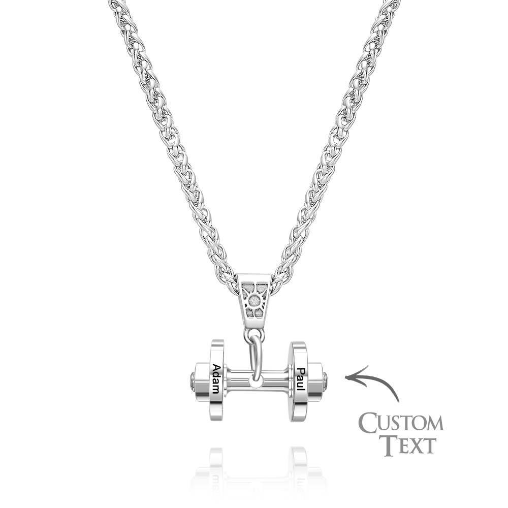 Personalized DAD Dumbbell Charm Necklace Fashionable Pendant Father's Day Gift