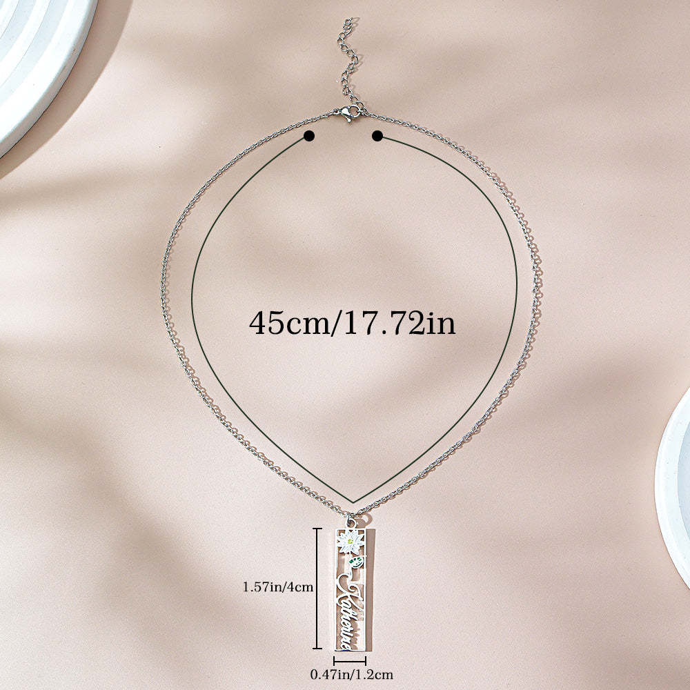Personalized Birth Flower Name Necklace Bride Bridesmaid Gift for Women - soufeelus