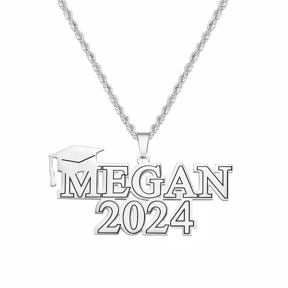 Custom Engraved Necklace Graduation Name Necklace Creative Graduation Gift