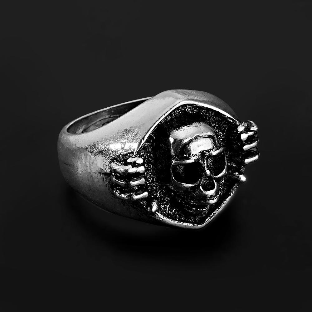 Custom Engraved Rings Men's Punk Rings Skeleton Rings Gift For Him - soufeelus