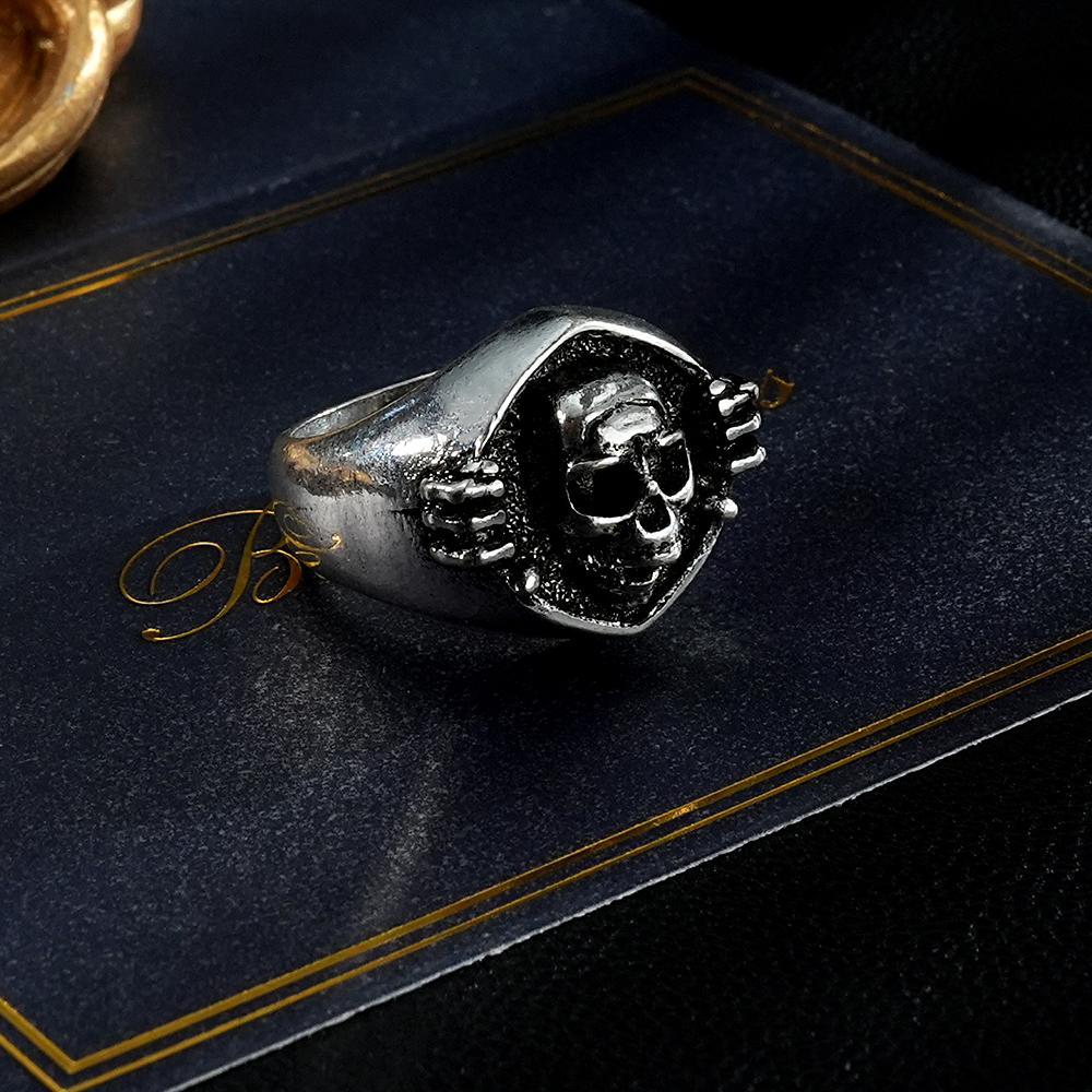 Custom Engraved Rings Men's Punk Rings Skeleton Rings Gift For Him - soufeelus