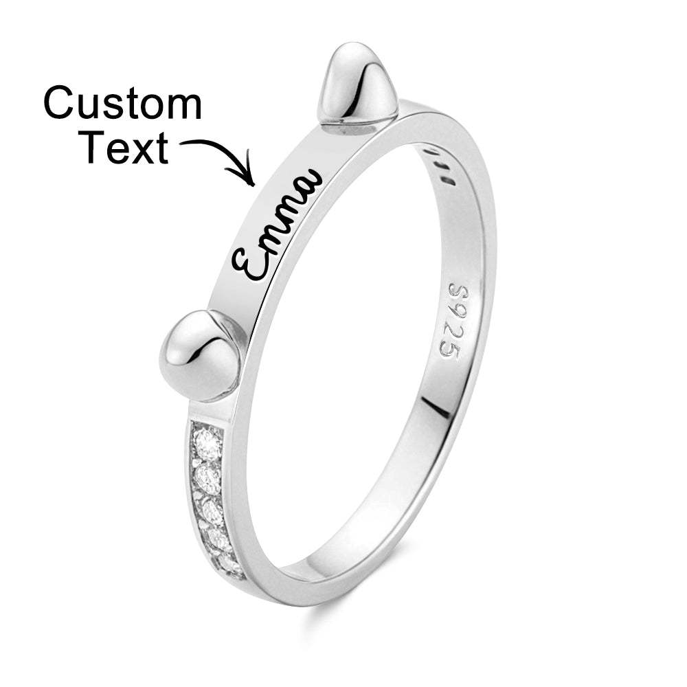 Personalized Cute Pet Ring with Engraved Name Birthday Gift for Cat Dog Pet Lover - soufeelus