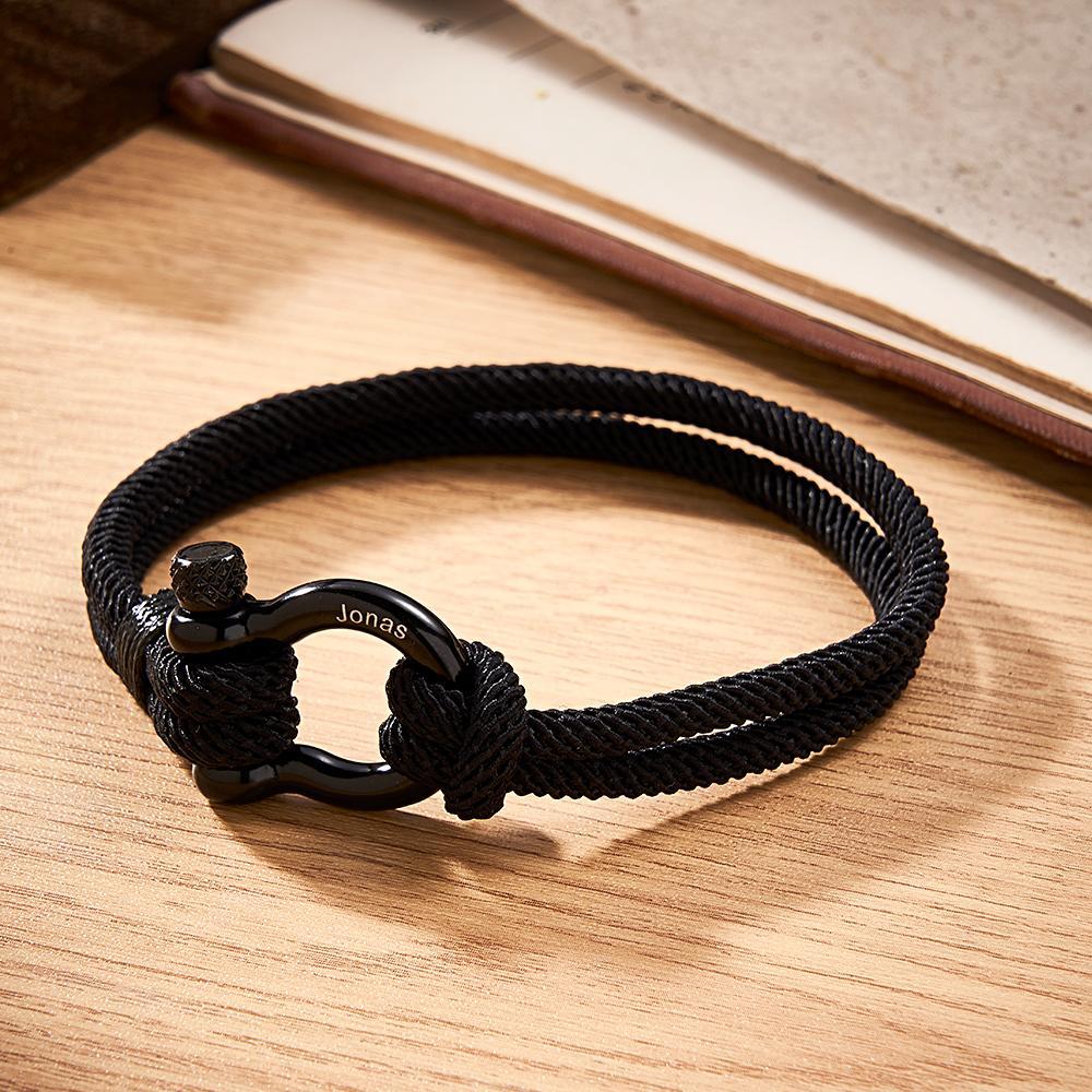 Engravable Bracelet Personalized Classic Rope Bracelet For Men - soufeelus