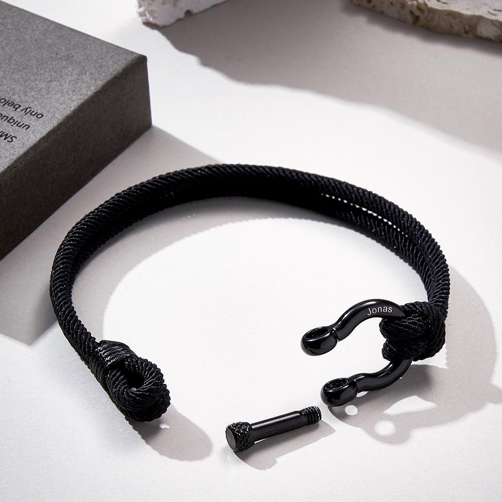 Engravable Bracelet Personalized Classic Rope Bracelet For Men - soufeelus