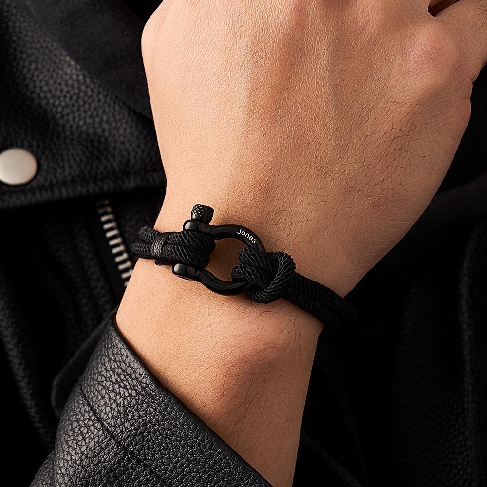 Engravable Bracelet Personalized Classic Rope Bracelet For Men - soufeelus