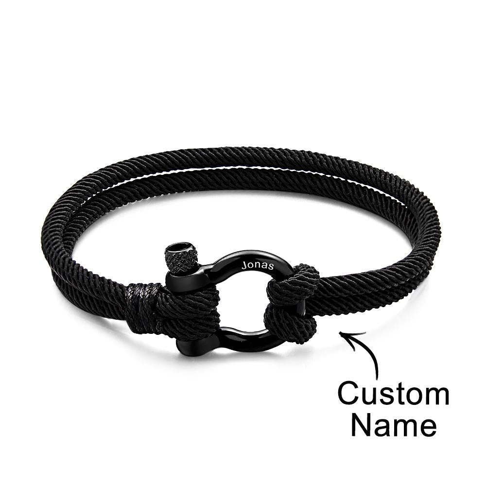 Engravable Bracelet Personalized Classic Rope Bracelet For Men - soufeelus