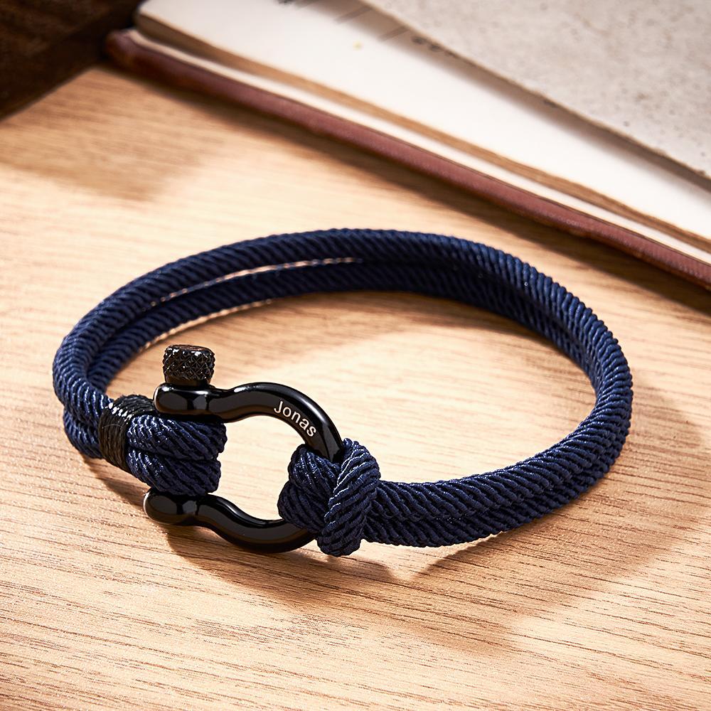 Engravable Bracelet Personalized Classic Rope Bracelet For Men - soufeelus