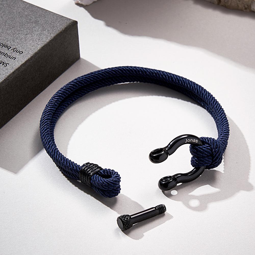 Engravable Bracelet Personalized Classic Rope Bracelet For Men - soufeelus