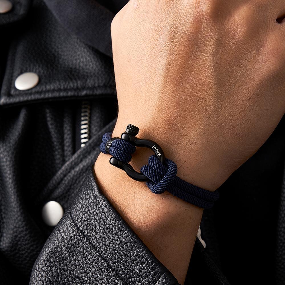 Engravable Bracelet Personalized Classic Rope Bracelet For Men - soufeelus