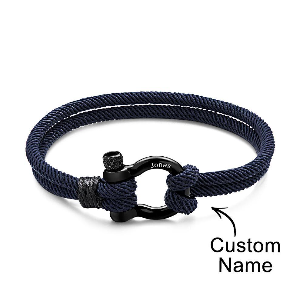 Engravable Bracelet Personalized Classic Rope Bracelet For Men - soufeelus