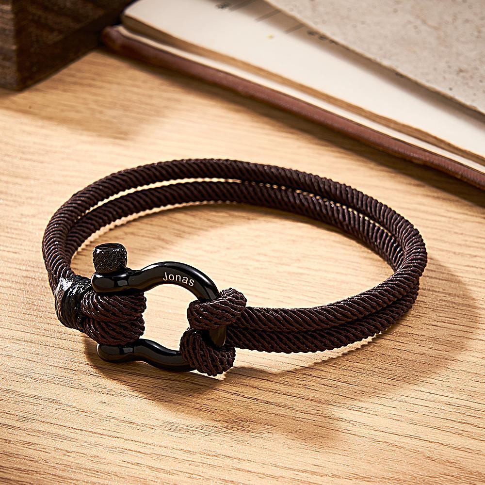 Engravable Bracelet Personalized Classic Rope Bracelet For Men - soufeelus