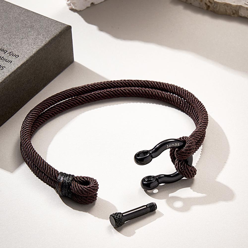 Engravable Bracelet Personalized Classic Rope Bracelet For Men - soufeelus