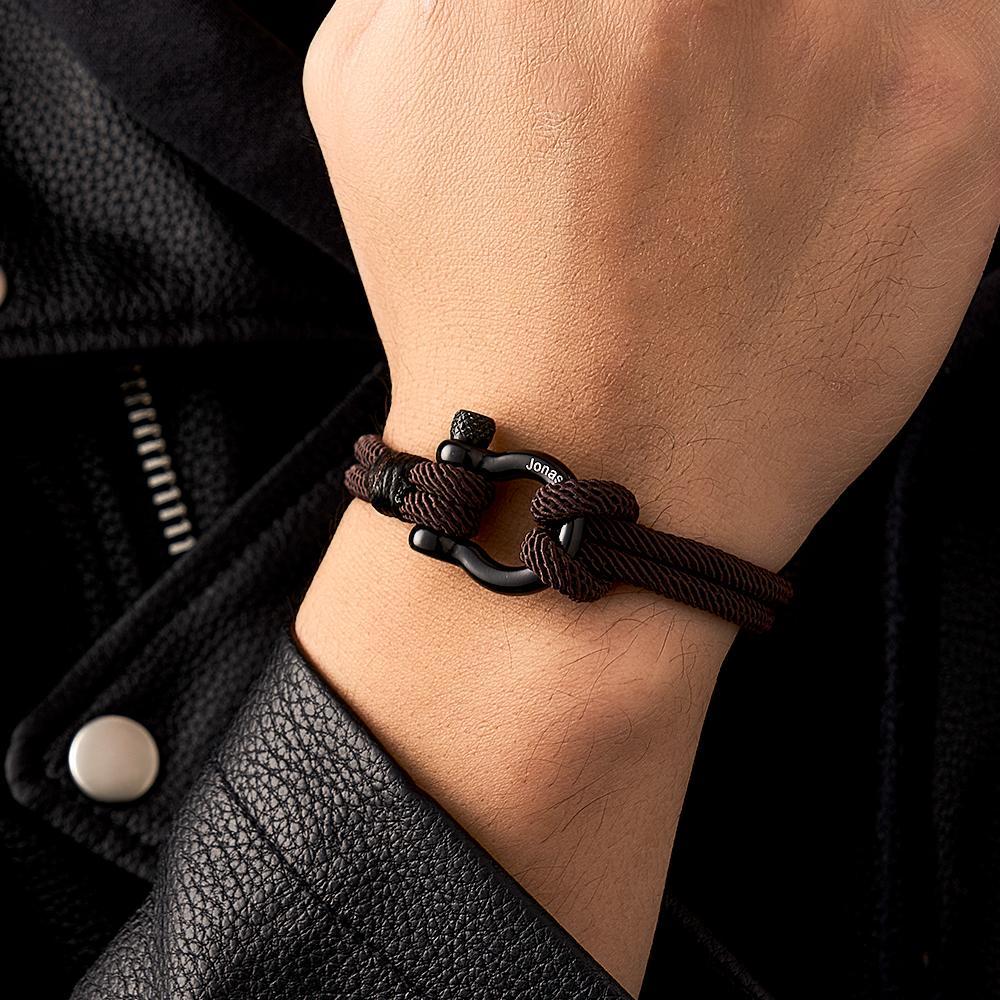 Engravable Bracelet Personalized Classic Rope Bracelet For Men - soufeelus