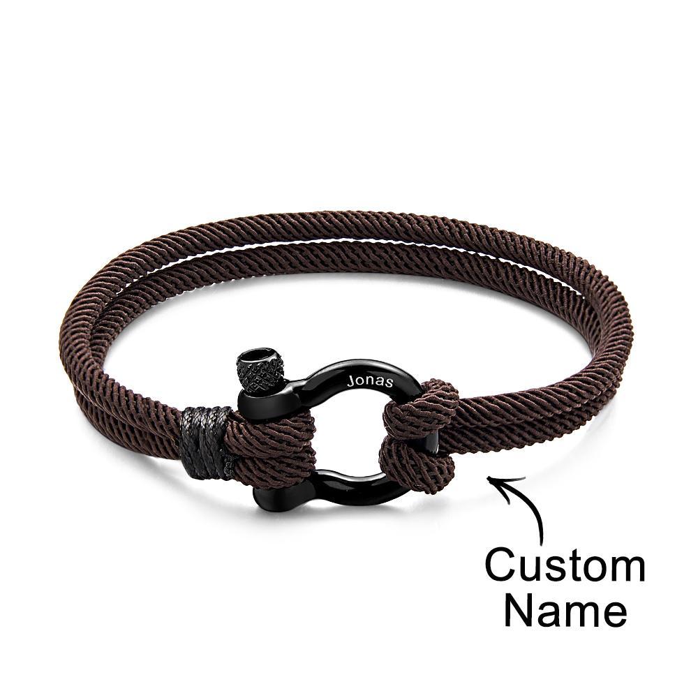Engravable Bracelet Personalized Classic Rope Bracelet For Men - soufeelus