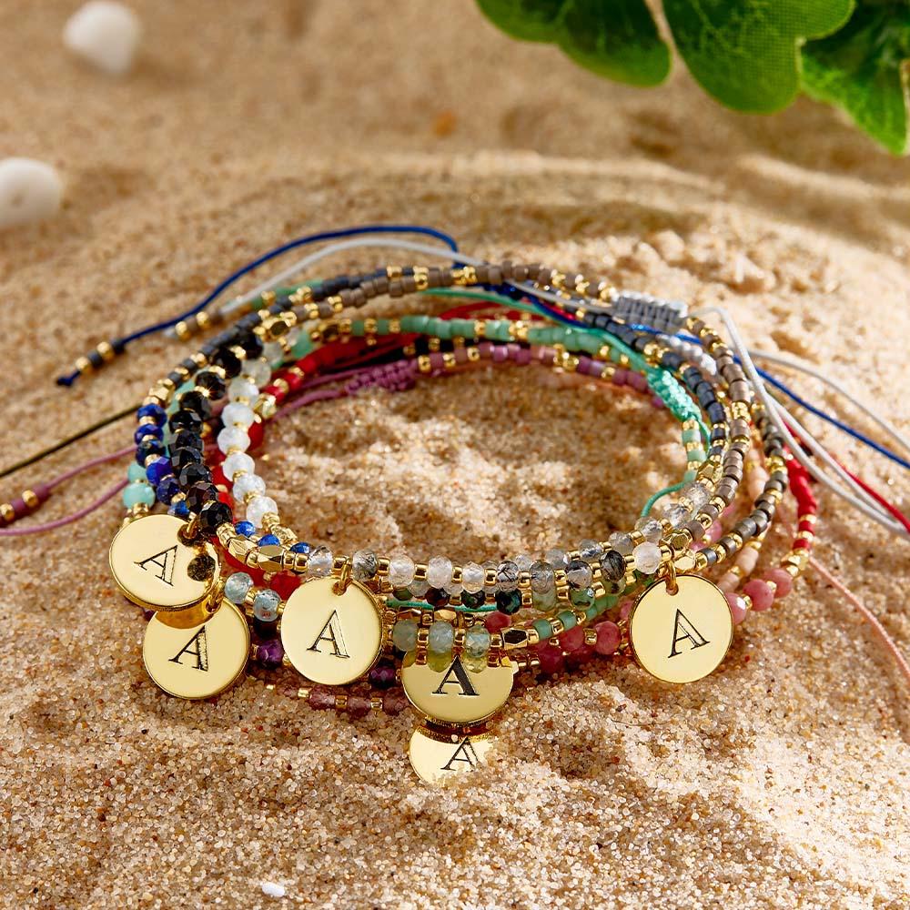 Custom Engraved Bracelet Bohemia Stacked Style Gifts - soufeelus