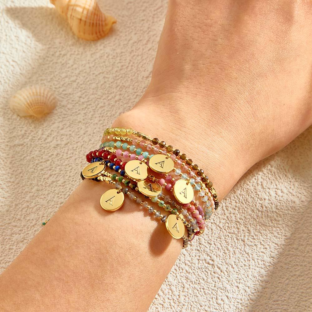Custom Engraved Bracelet Bohemia Stacked Style Gifts - soufeelus