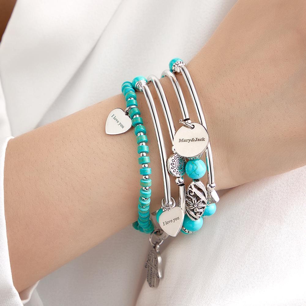 Custom Name Bracelet Bohemia Style Mash Up Gift for Her - soufeelus