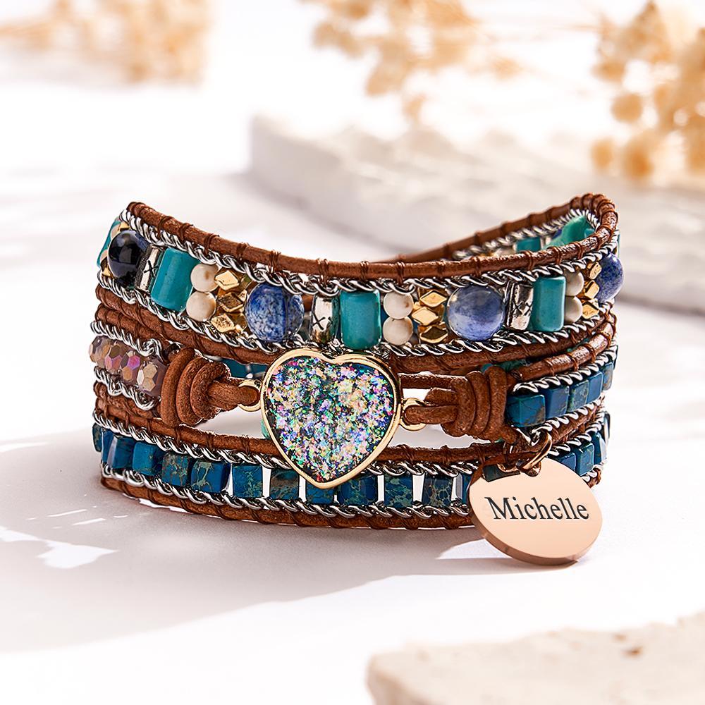 Custom Engraved Bracelet Bohemia Style Girl Gift - soufeelus