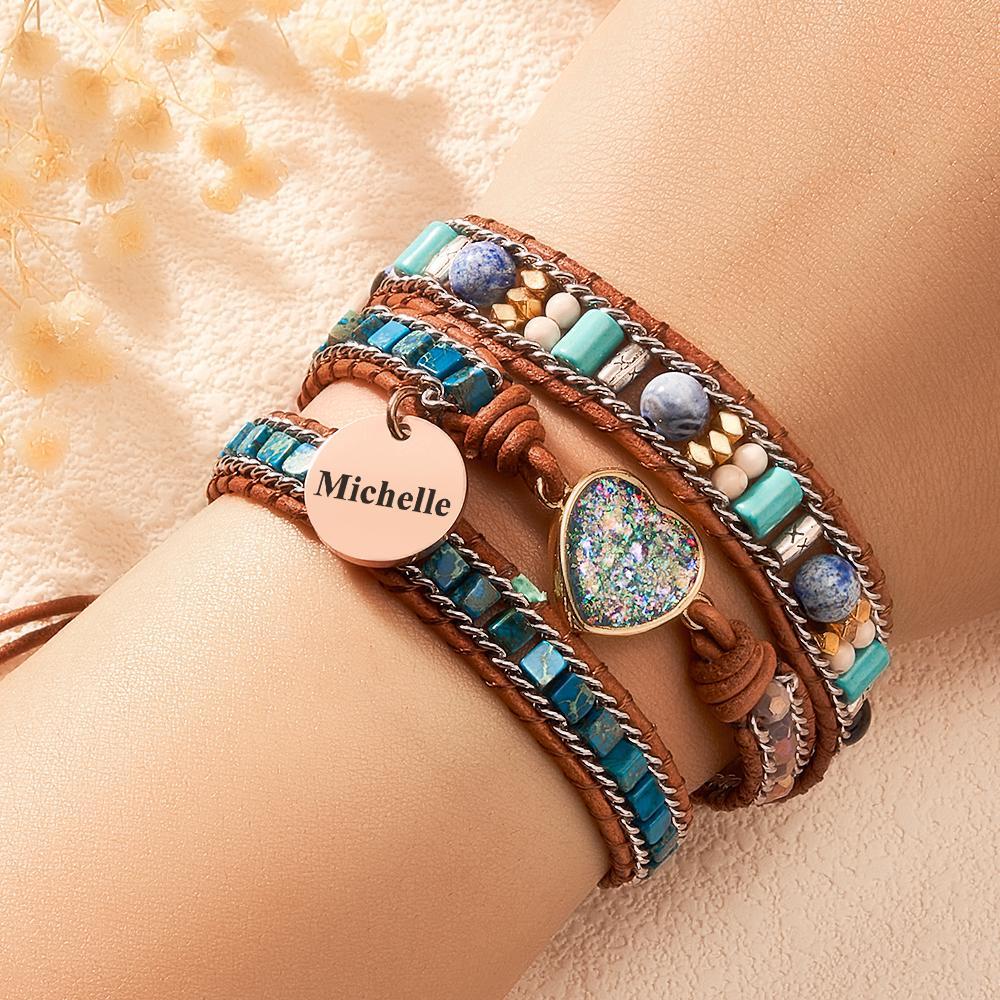 Custom Engraved Bracelet Bohemia Style Girl Gift - soufeelus