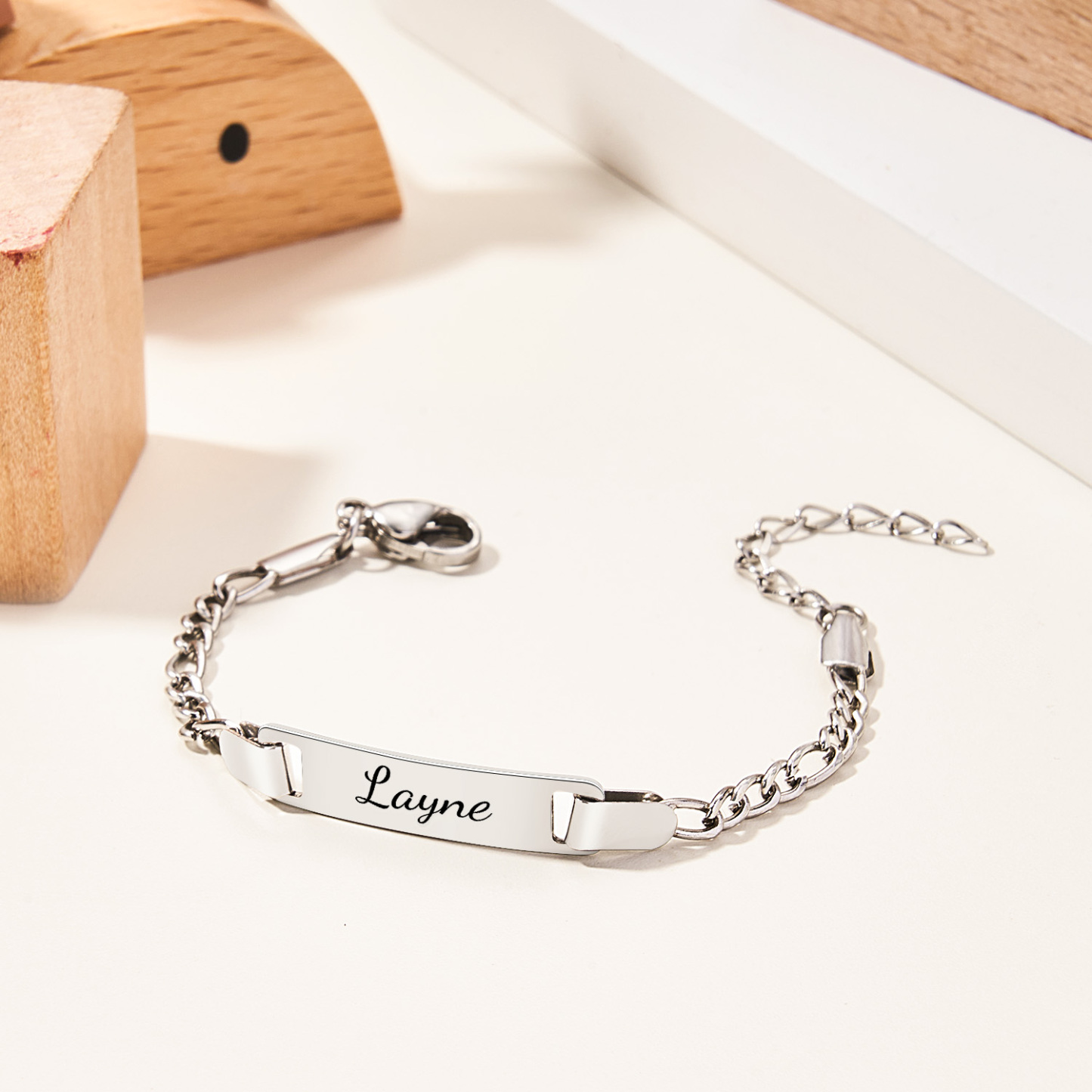Baby Name Bracelet Stainless Steel Baby Toddler Child ID Bracelet Girl Boy Birthday Gift