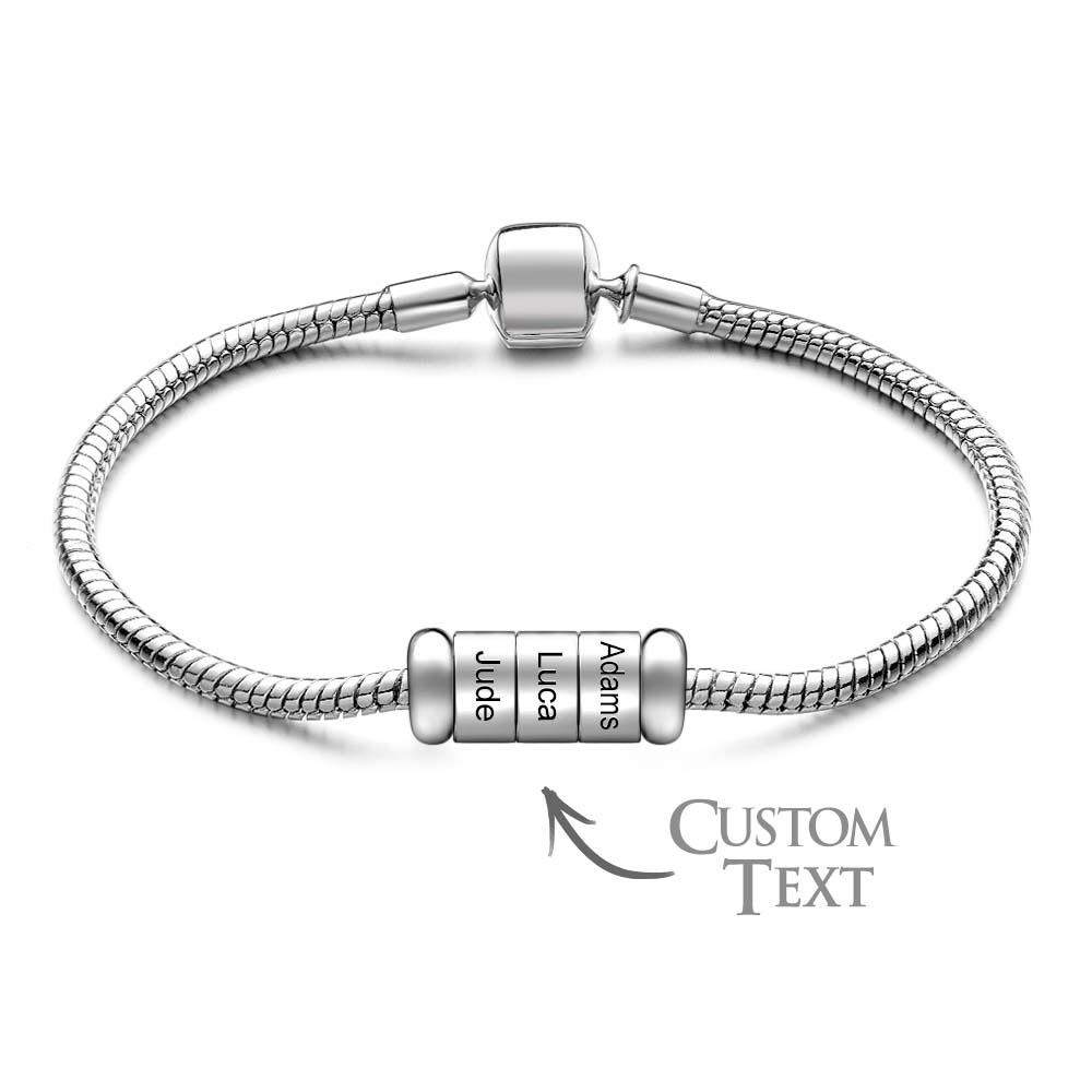 Men's Chain Bracelet Cuff Jewellery Gift for Boyfriend Husband Father's day gift Optional 1-6 Beads - soufeelus