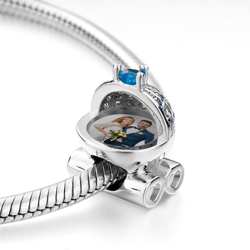Baby Blue Pram Photo Charm Bead Gift for New Mom Celebrates the Birth of Your Child - soufeelus
