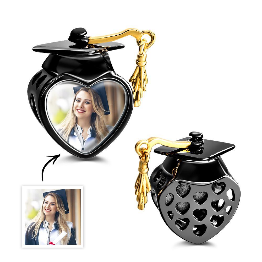 Academic Cap Photo Charm Bead Best Graduation Gift Fit All Major Brands of Bracelets Necklaces - soufeelus