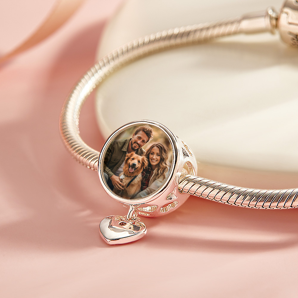 Footprint Pet Paw Love Engravable Photo Charm Meaningful Addition to Your Bracelet - soufeelus