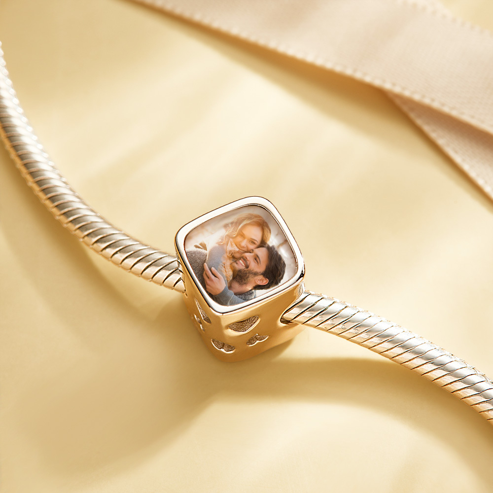 Personalized Photo Charms Custom Image Bead Fit Original Charm Beads Bracelet Custom Name Text Party jewelry - soufeelus