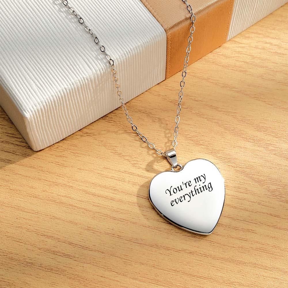 Custom Photo Engraved Necklace Heart Shape Commemorate Gifts for Men - soufeelus