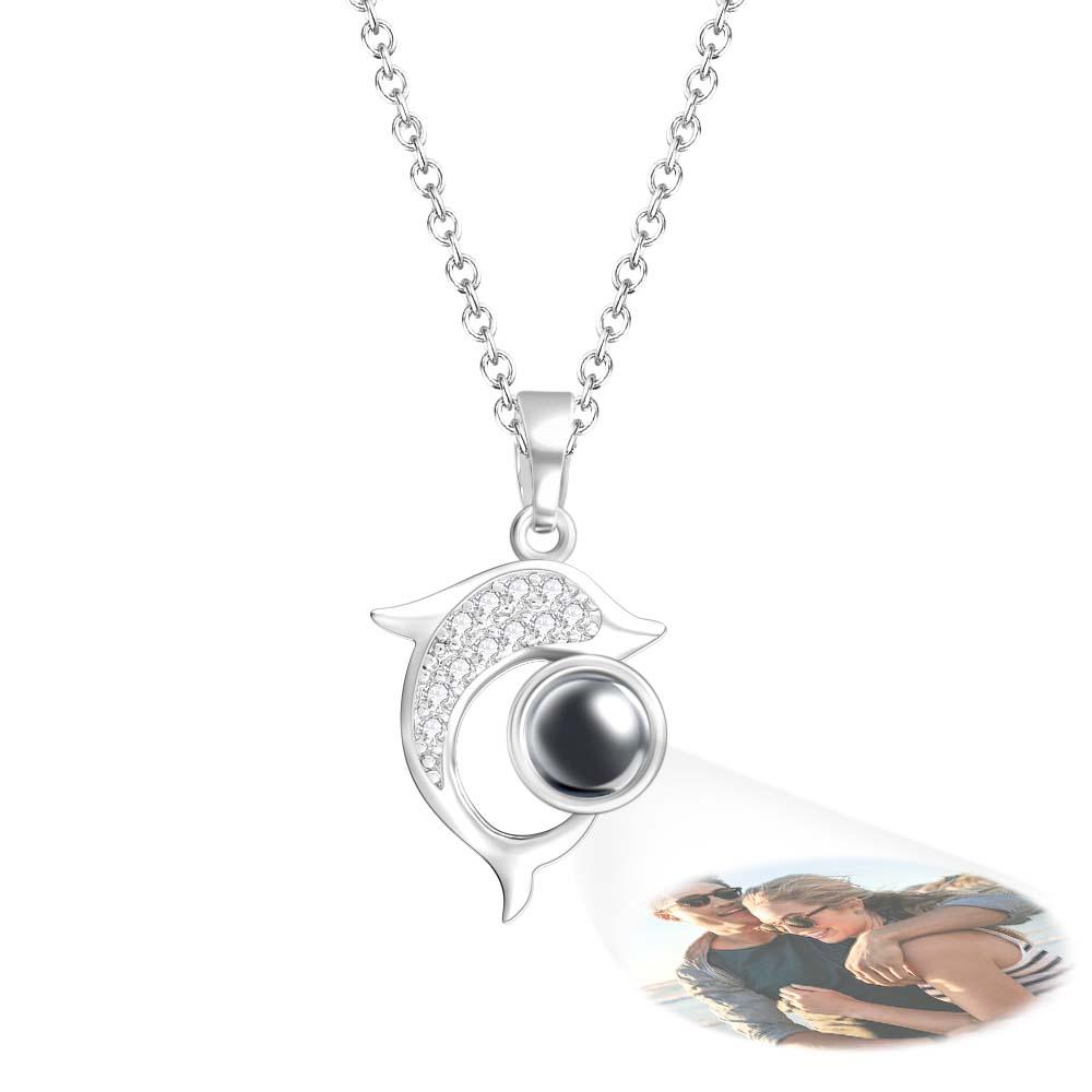 Custom Photo Projection Necklace Creative Dolphin Exquisite Gifts - soufeelus