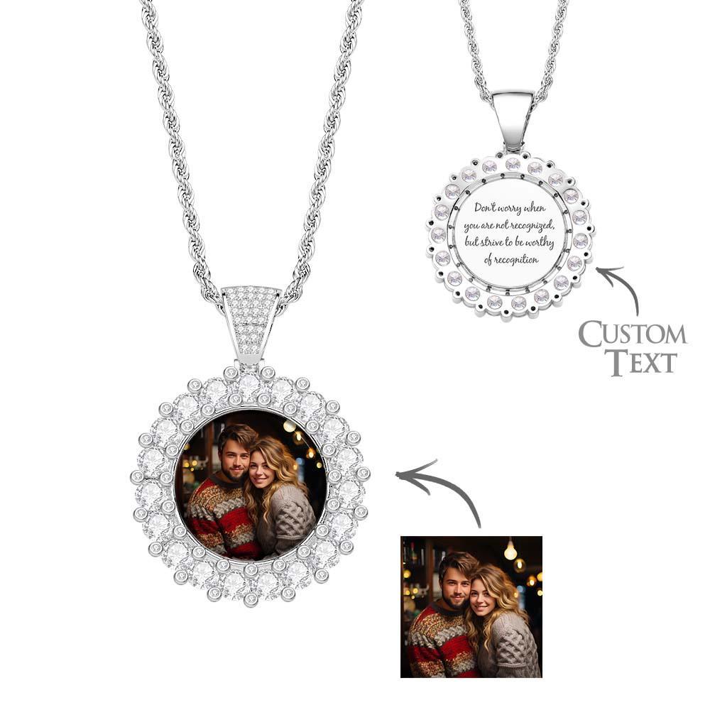 Hip Hop Photo Necklace Exaggerate Iced Out Pendant Jewelry Gifts For Men - soufeelus
