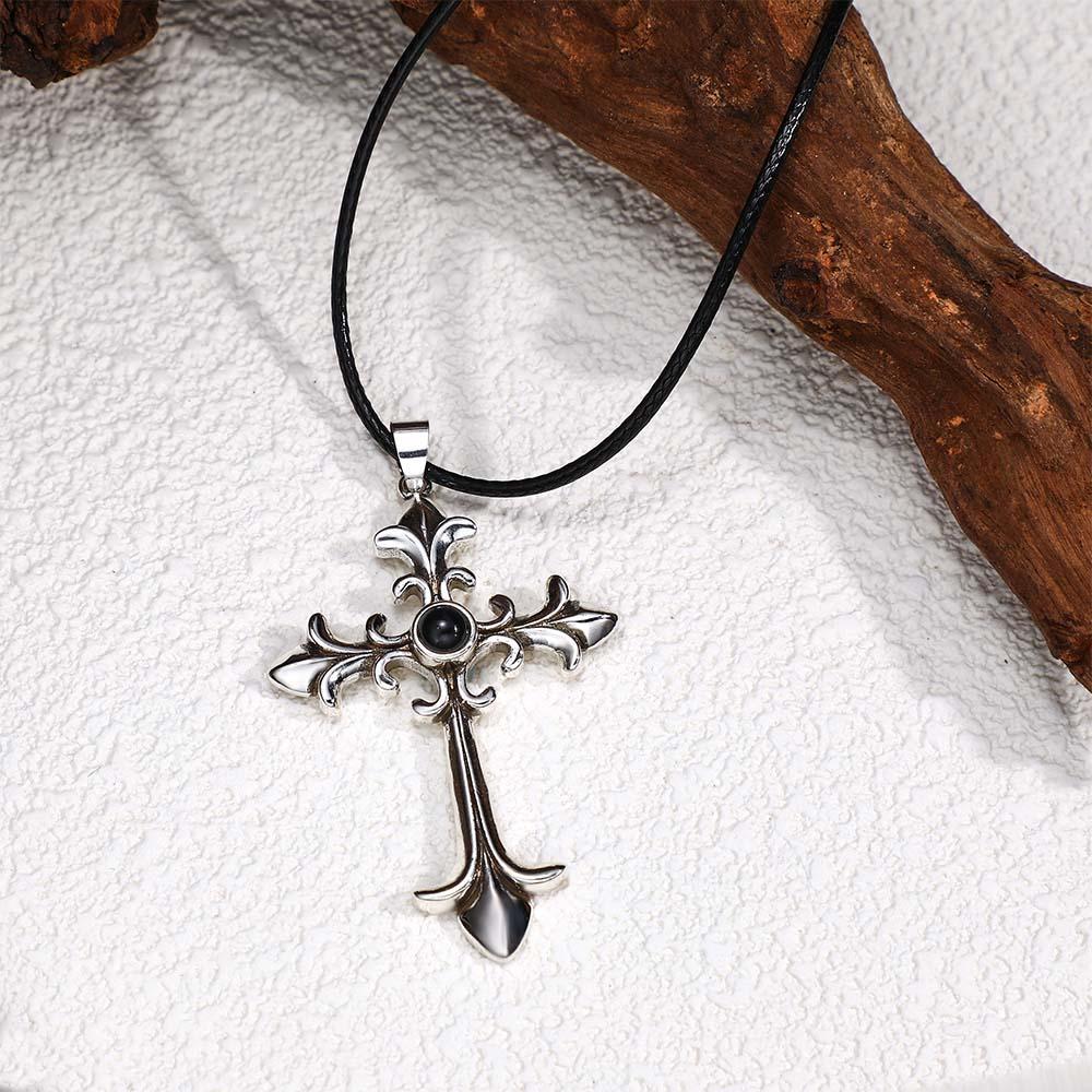 Custom Photo Projection Necklace Creative Cross Gift - soufeelus