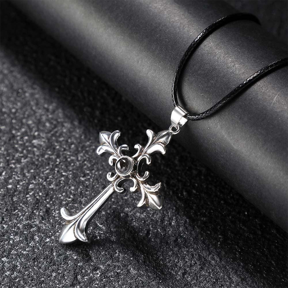 Custom Photo Projection Necklace Creative Cross Gift - soufeelus