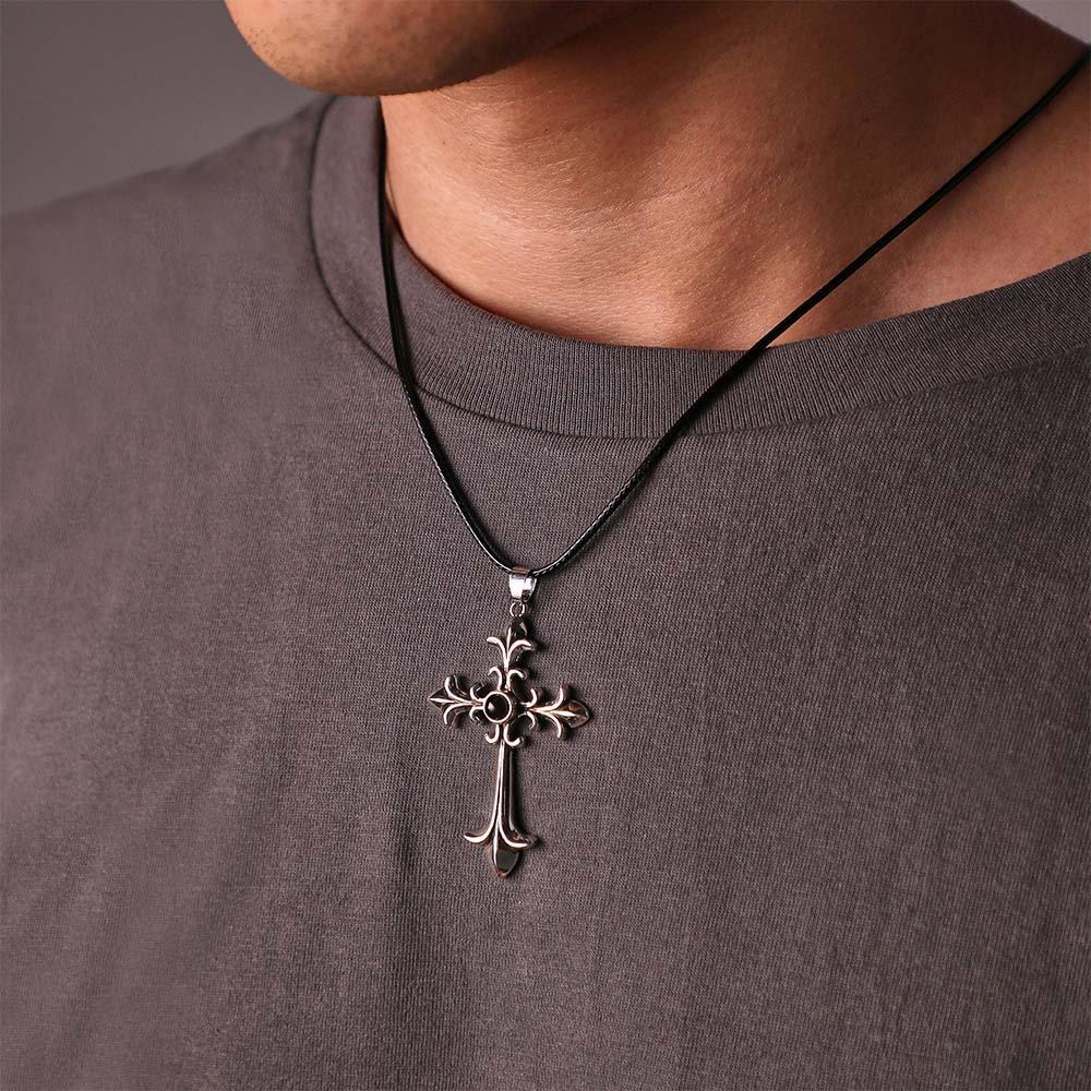 Custom Photo Projection Necklace Creative Cross Gift - soufeelus