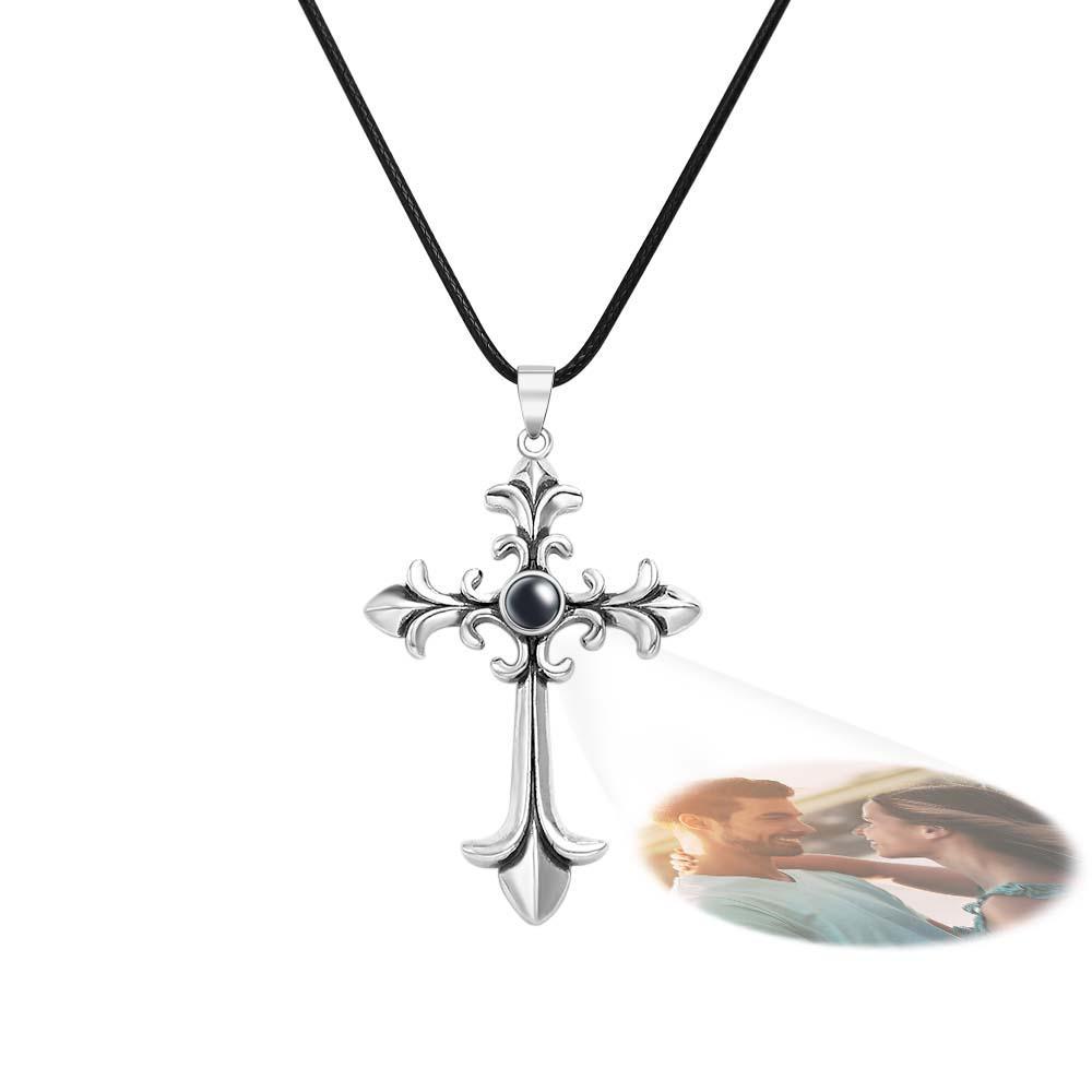 Custom Photo Projection Necklace Creative Cross Gift - soufeelus