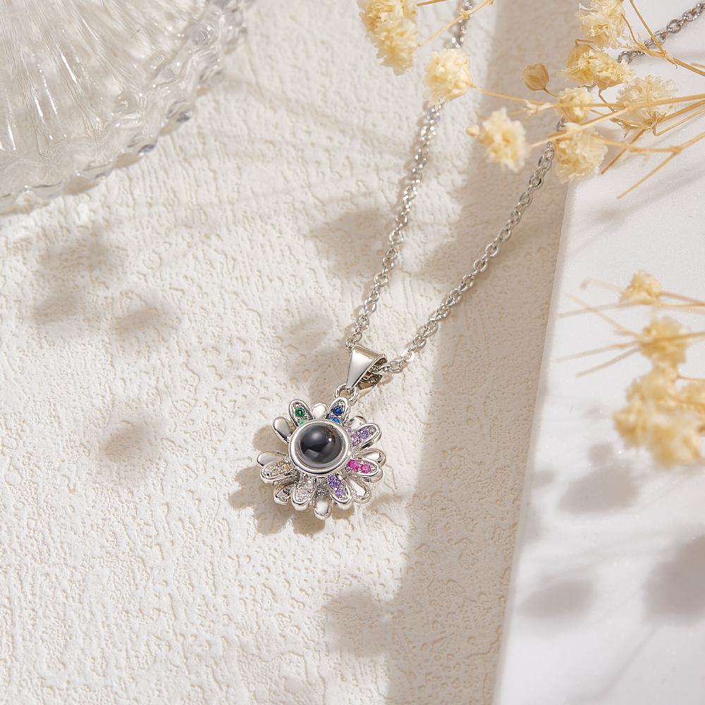 Custom Projection Necklace Colorful Daisy Beautiful Gift - soufeelus