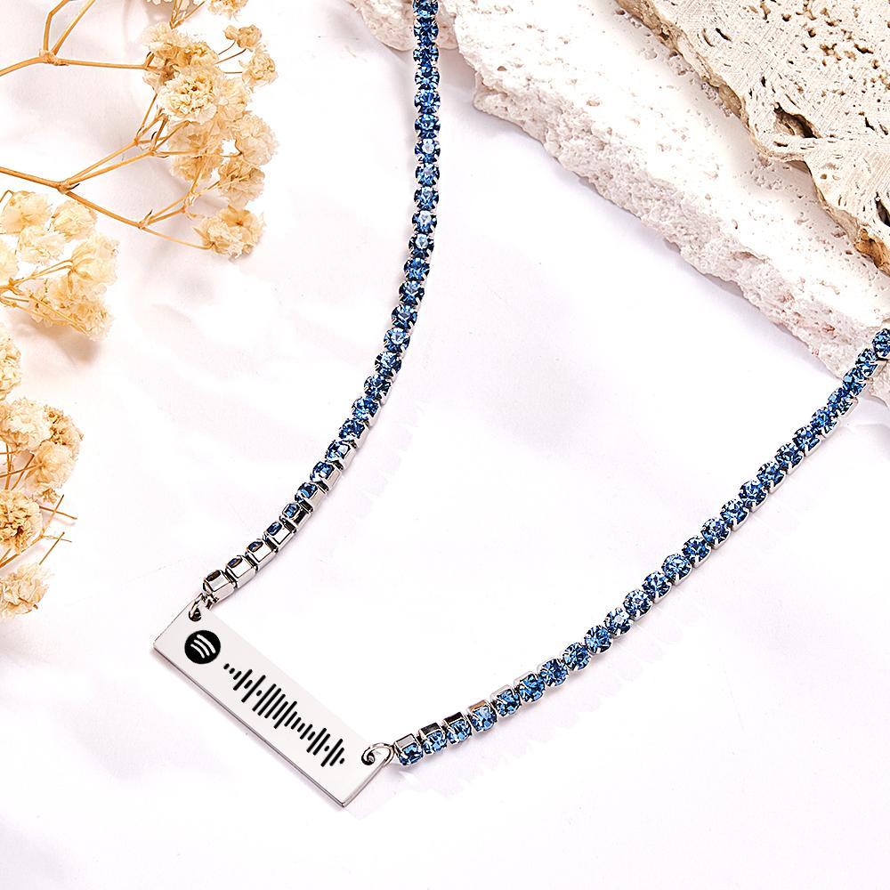Scannable Spotify Code Bar Necklace Tennis Chain Fashion Gift - soufeelus