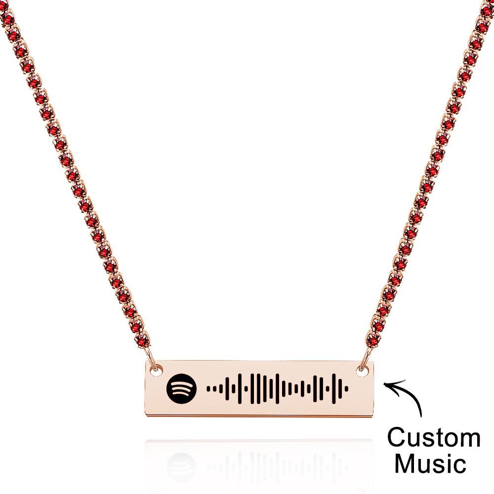Scannable Spotify Code Bar Necklace Tennis Chain Fashion Gift - soufeelus