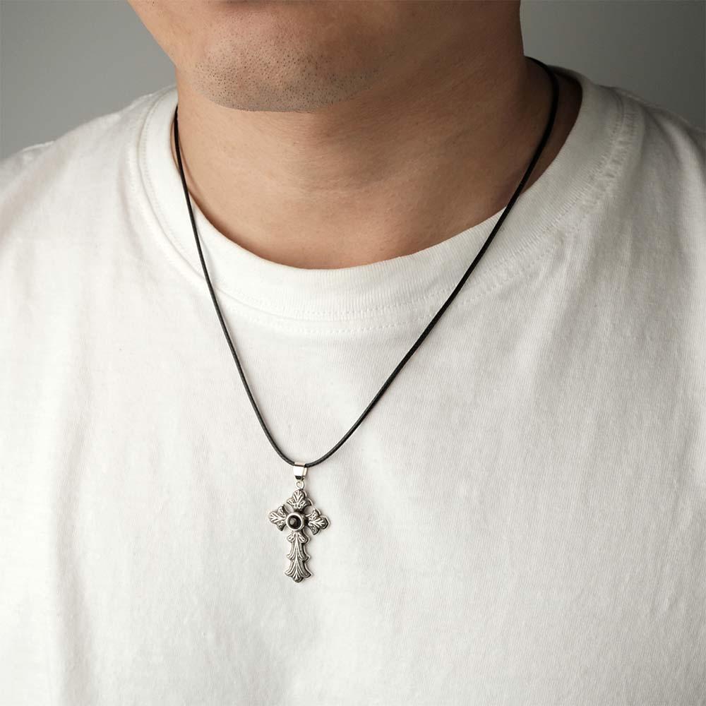 Custom Projection Necklace Totem Cross Fashion Gift for Men - soufeelus