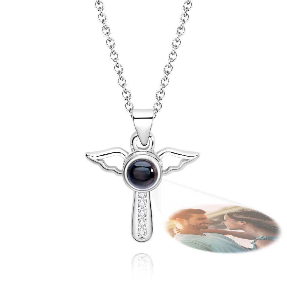 Custom Projection Necklace Angel Wings Romantic Gift for Her - soufeelus