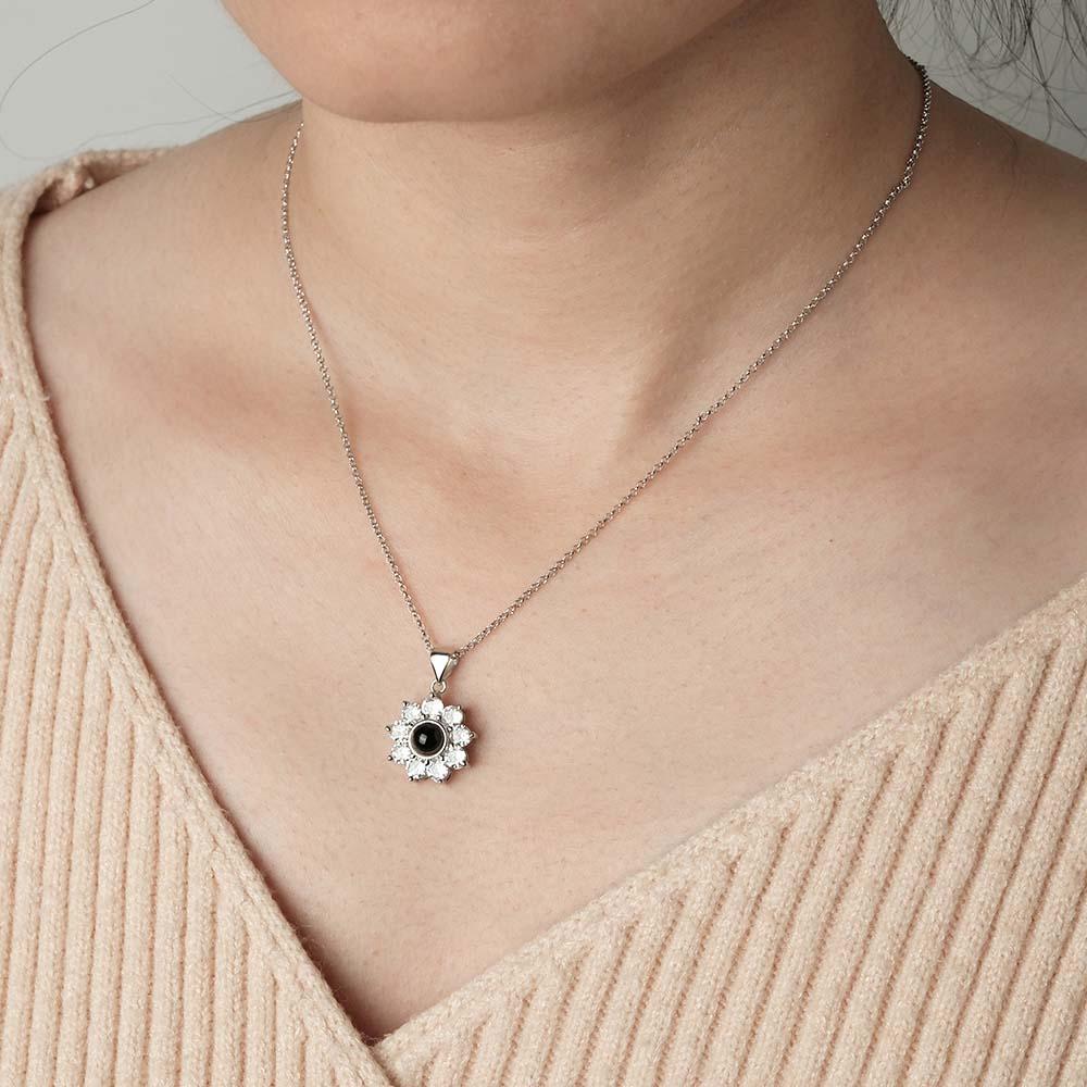 Custom Projection Necklace Sun Flower Romantic Gift - soufeelus