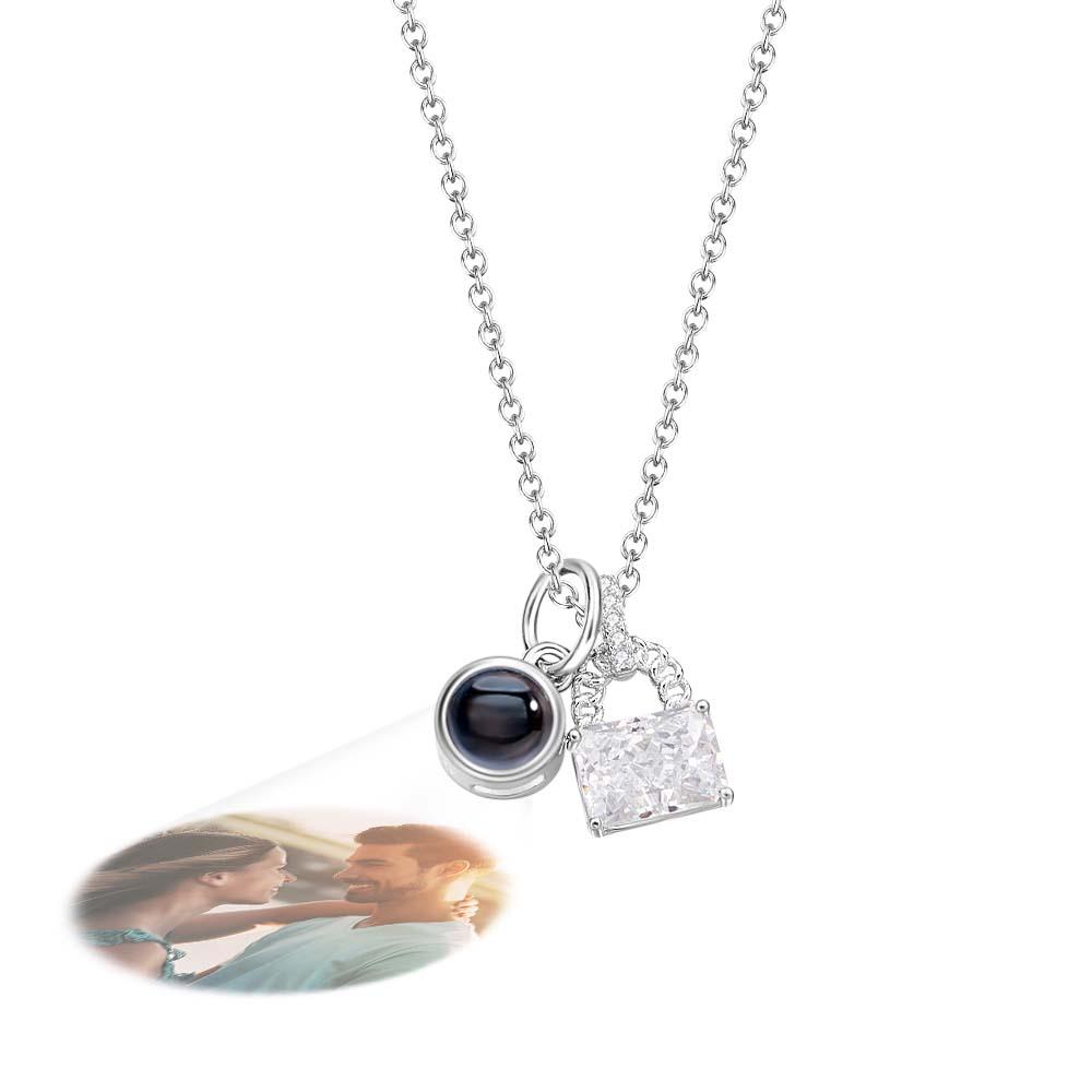 Custom Projection Necklace Crystal Lock Romantic Gift - soufeelus