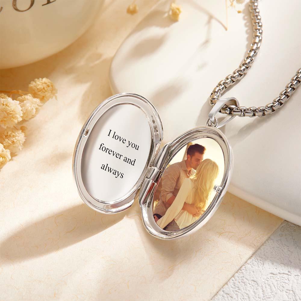 Custom Photo Locket Necklace Personalized Engravable Prayer Amulet Necklace Jewelry For Men Women - soufeelus