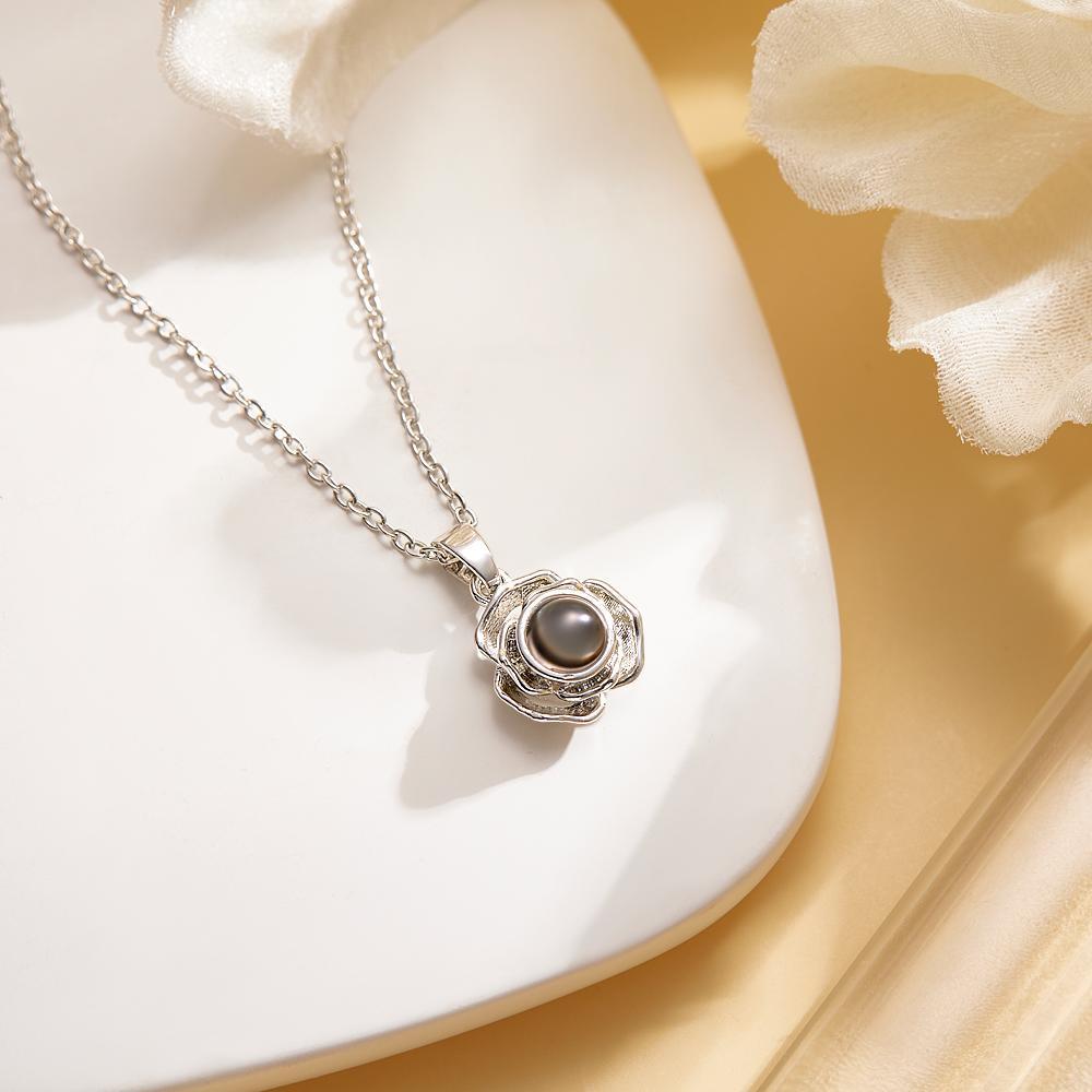 Custom Projection Necklace Creative Rose Girl Gift - soufeelus