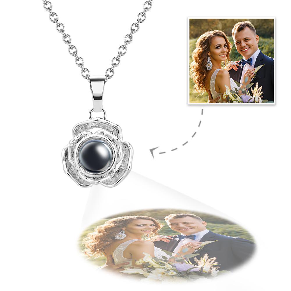Custom Projection Necklace Creative Rose Girl Gift - soufeelus