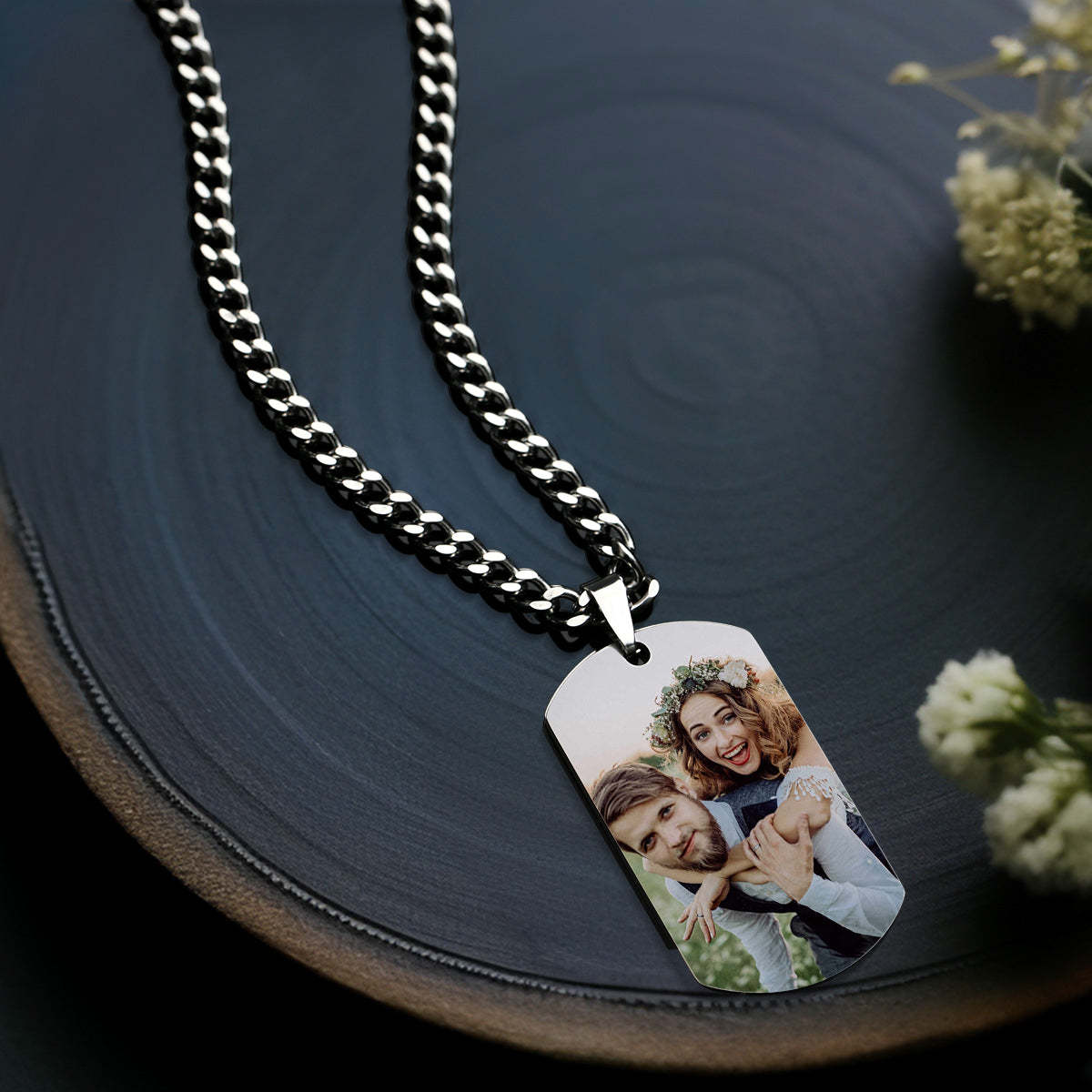 Personalized Moon Phase Photo Necklace Chic Chain Necklace Gifts For Lovers - soufeelus
