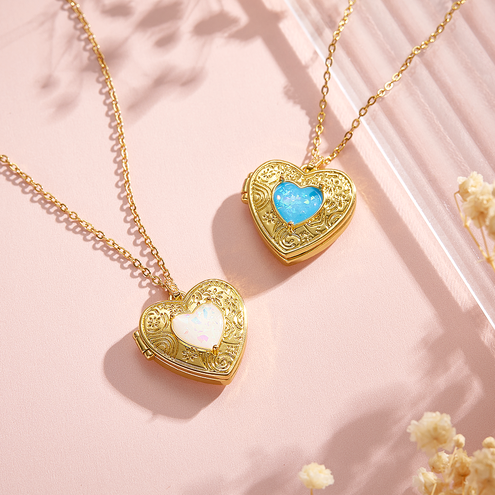 Custom Photo Openable Necklace Trendsetting Love Heart Box Pendant For Women - soufeelus