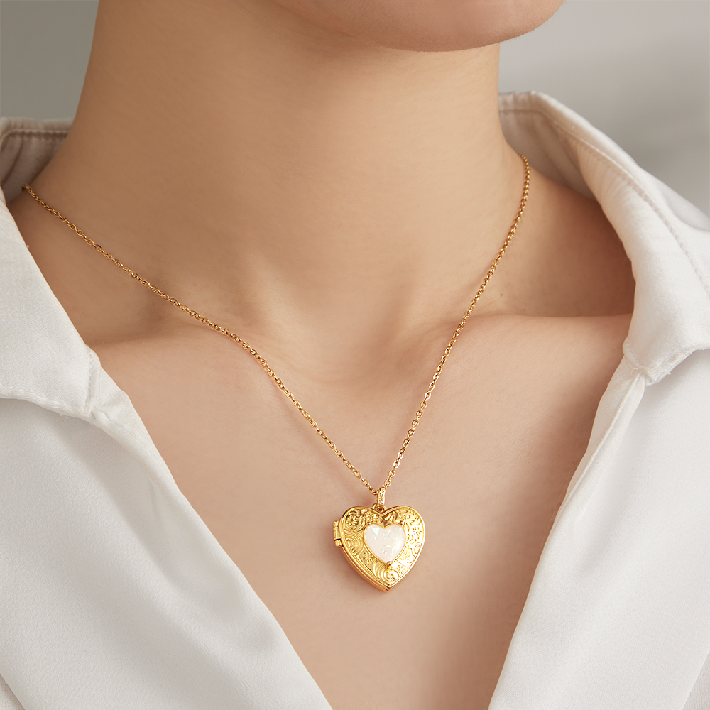 Custom Photo Openable Necklace Trendsetting Love Heart Box Pendant For Women - soufeelus