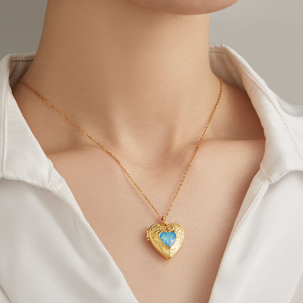 Custom Photo Openable Necklace Trendsetting Love Heart Box Pendant For Women - soufeelus